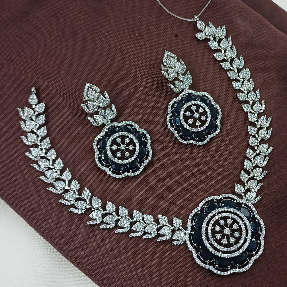 NAFJ Festive Sparkle American Diamond Necklace Set for Celebrations