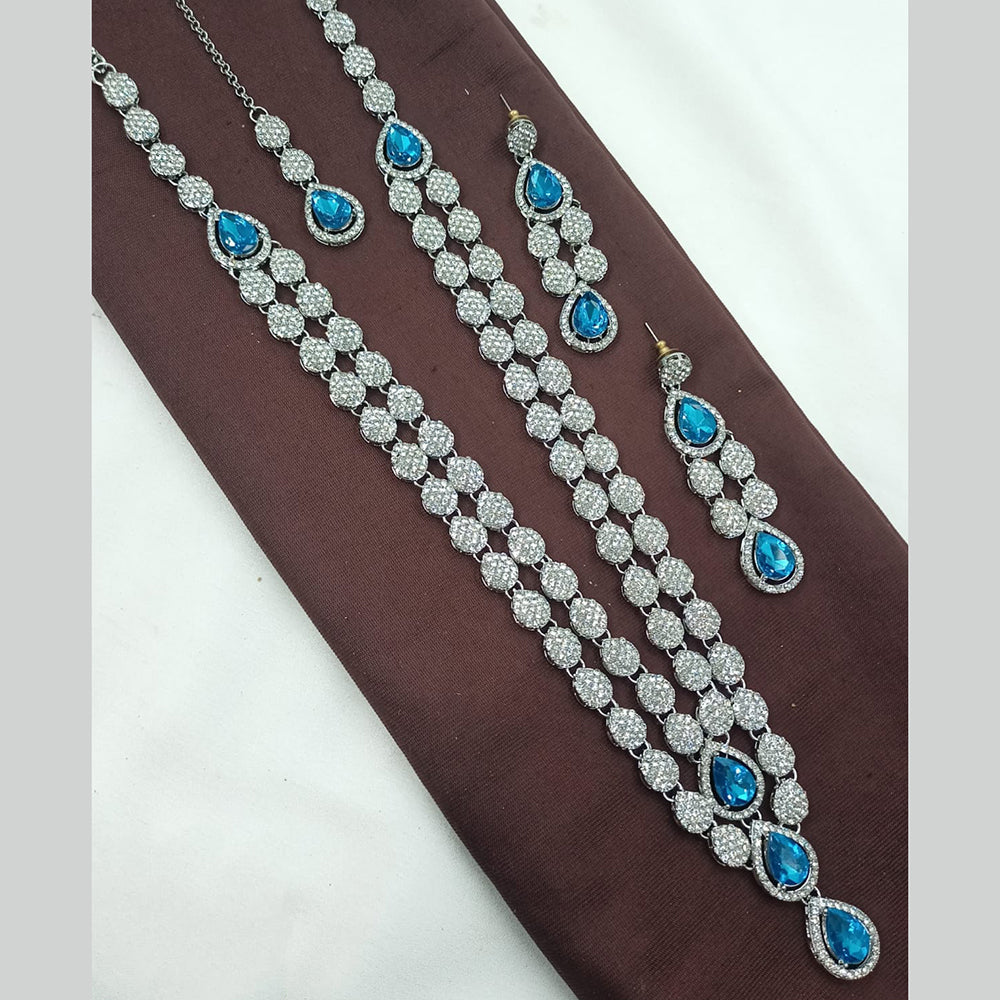 NAFJ Luxury Long Necklace Set Sparkle with Austrian Stones