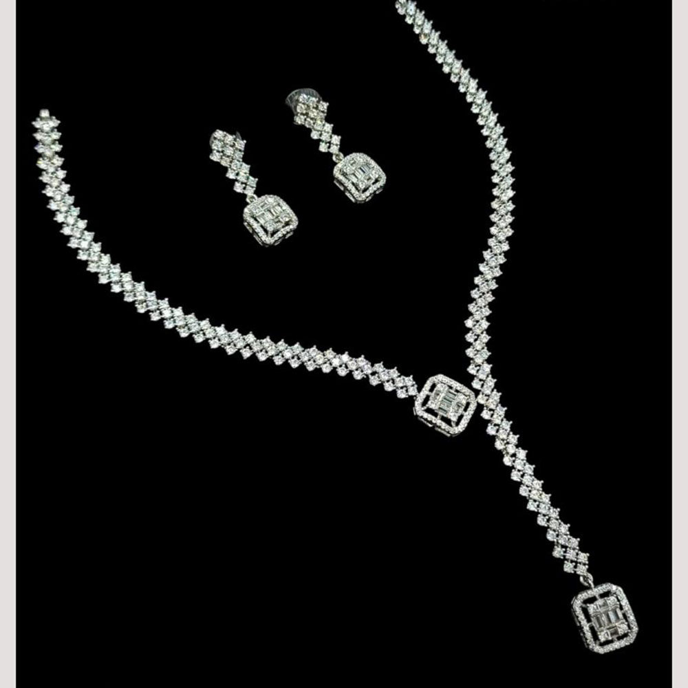 NAFJ Luxury Sparkle Austrian Stone Long Necklace Set