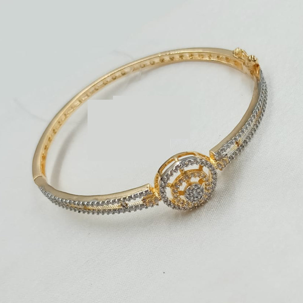 NAFJ Radiant Gleam Gold Plated American Diamond Openable Bracelets