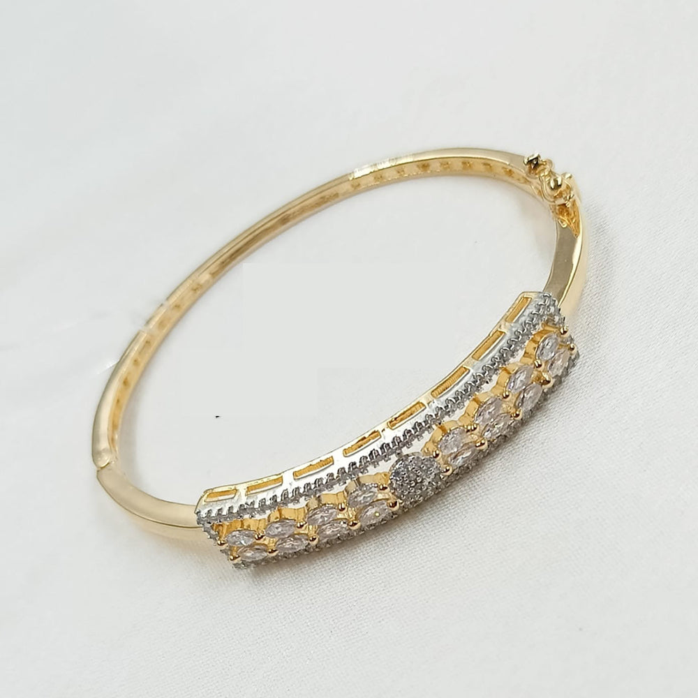 NAFJ Radiant Gleam Gold Plated American Diamond Openable Bracelets