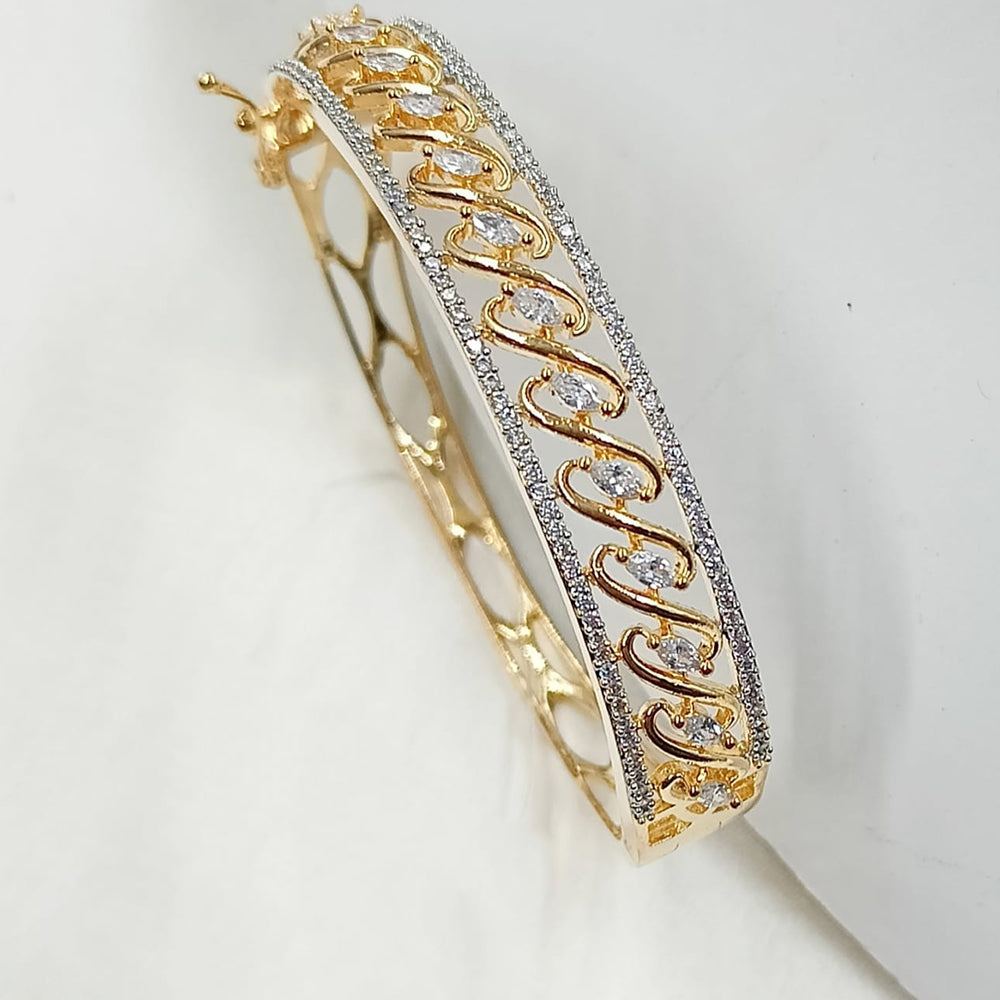 NAFJ Radiant Gleam Gold Plated American Diamond Openable Bracelets