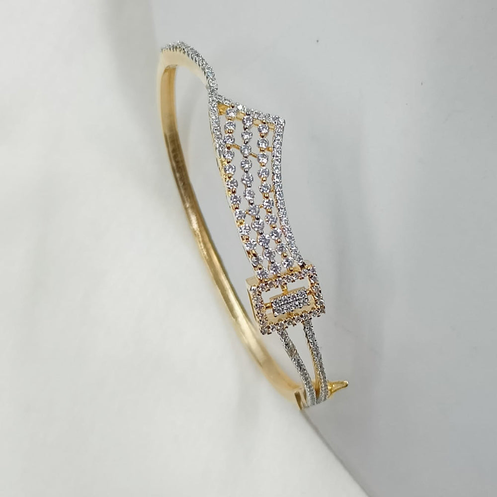 NAFJ Radiant Gleam Gold Plated American Diamond Openable Bracelets