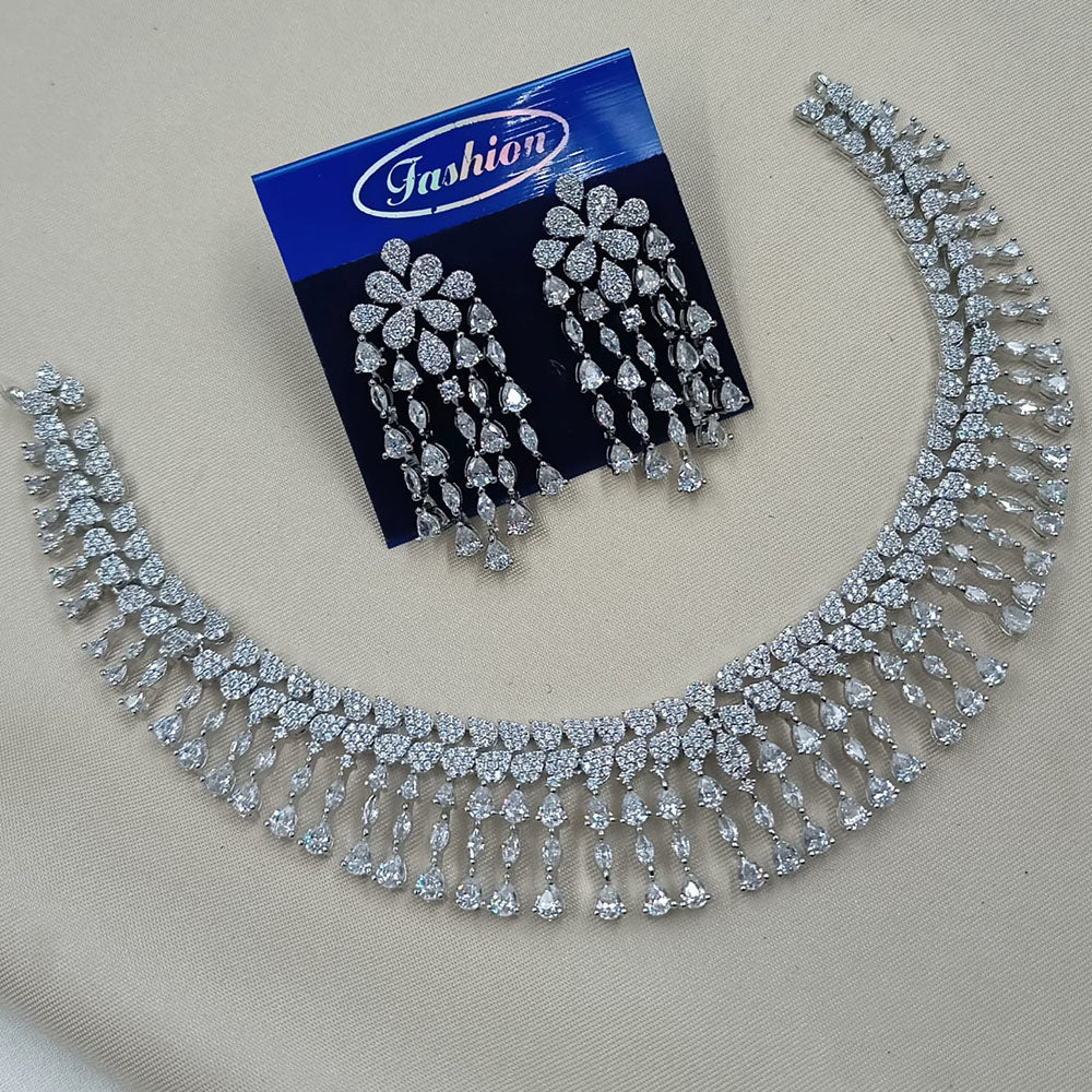 NAFJ Luxury American Diamond Jewellery Set