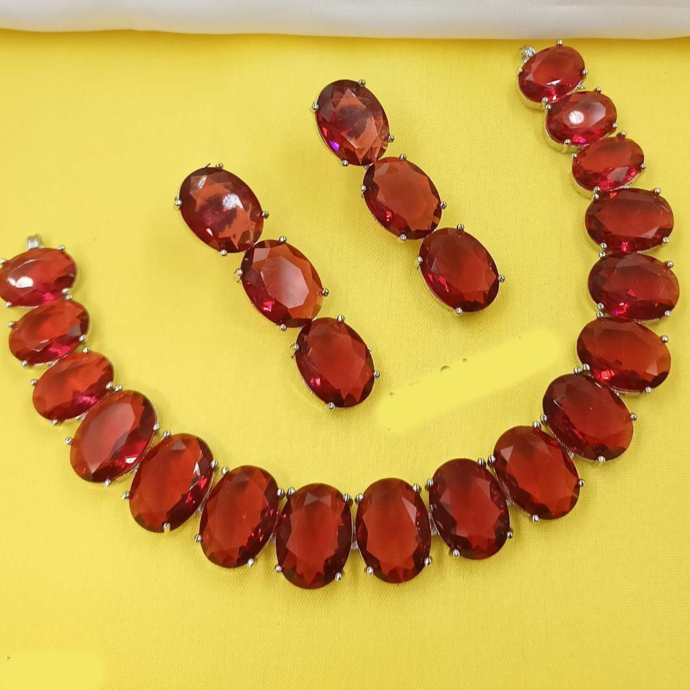 NAFJ Glamorous American Diamond Necklace Set