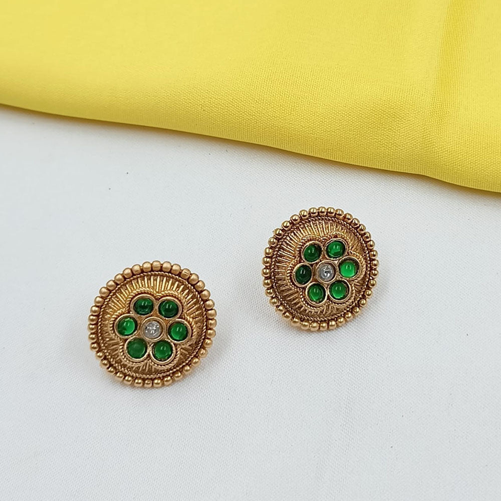 NAFJ Elegant Pota Stone Stud Earrings
