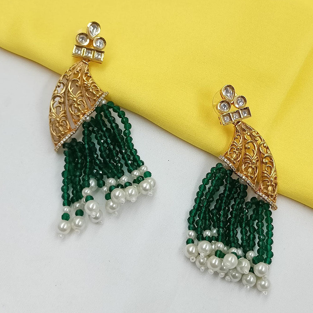 NAFJ Premium Pearl And Pota Stone Dangler Earrings