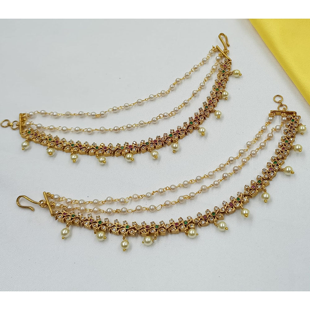 NAFJ Glamorous Austrian Stone Pearl Kanchain