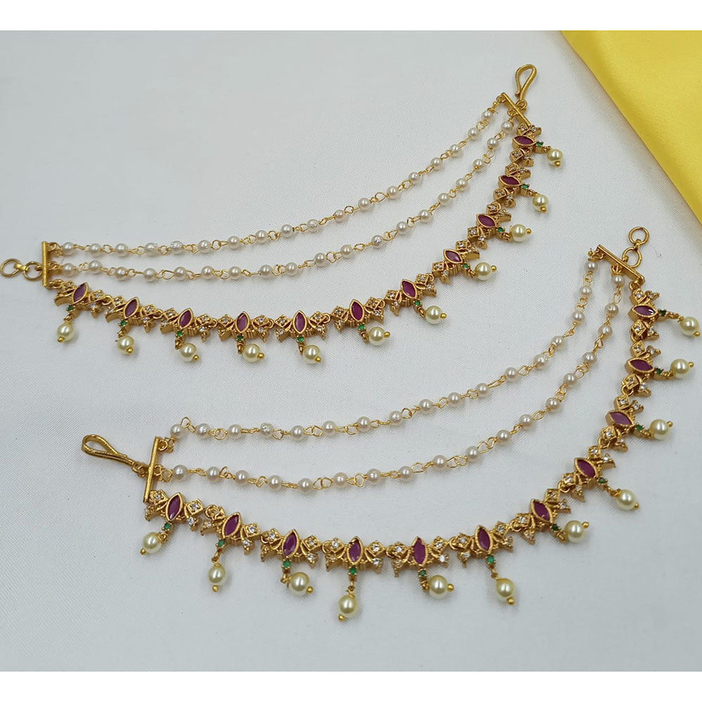 NAFJ Glamorous Austrian Stone Pearl Kanchain