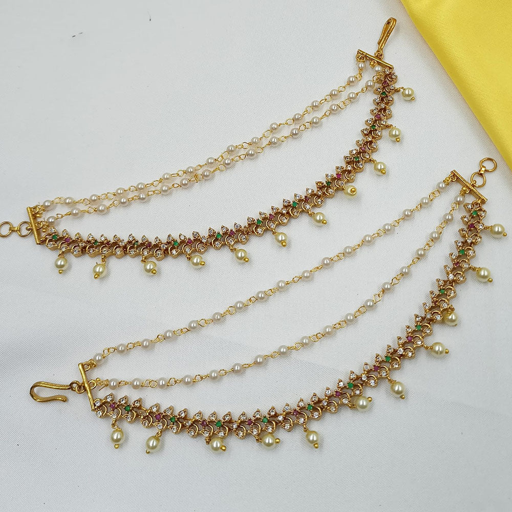 NAFJ Glamorous Austrian Stone Pearl Kanchain