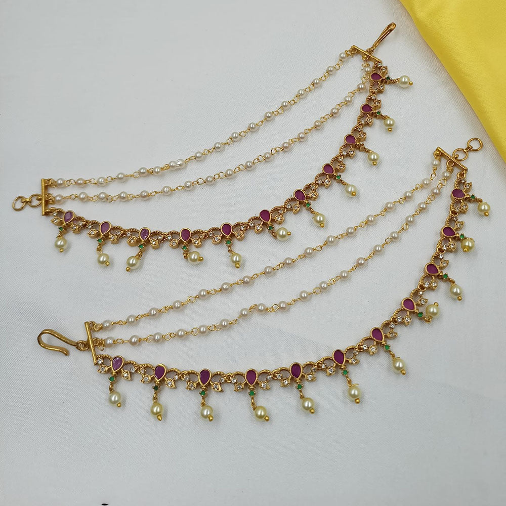 NAFJ Glamorous Austrian Stone Pearl Kanchain