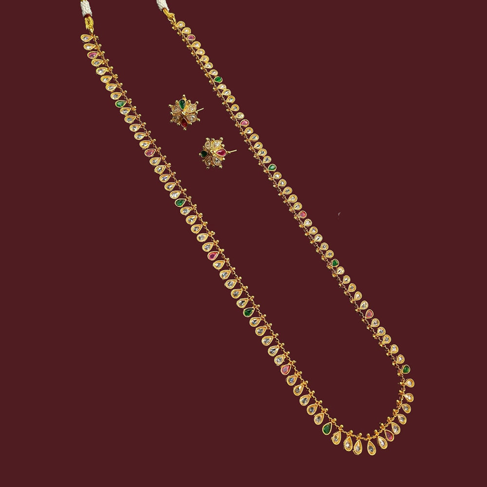 NAFJ Elegant Crystal Stone Long Necklace Set for Women
