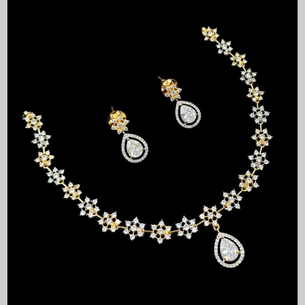 NAFJ Glamorous Crystal Stone And Austrian Stone Designer Necklace Set
