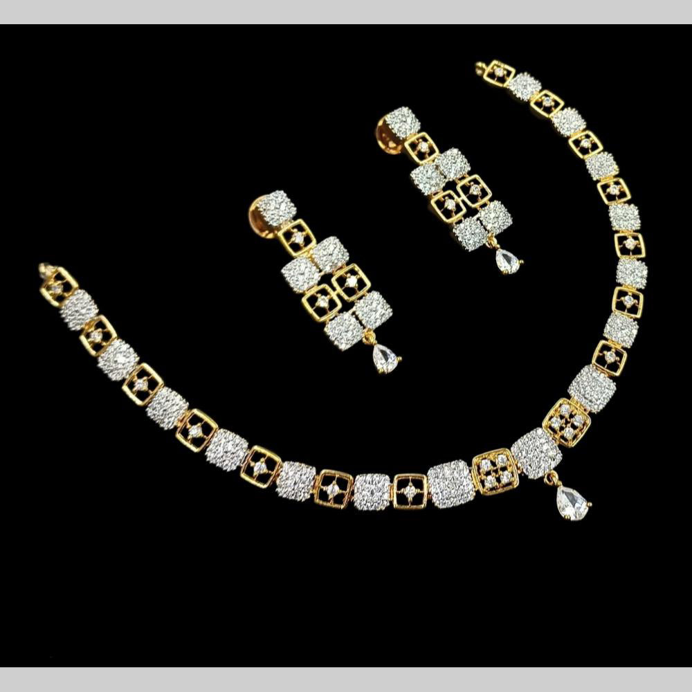 NAFJ Glamorous Crystal Stone Designer Necklace Set