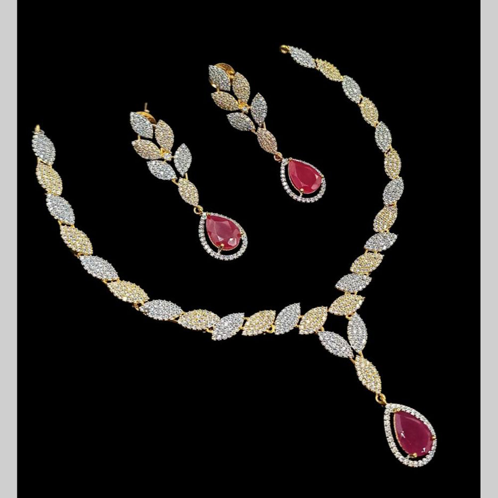 NAFJ Glamorous Crystal Stone And Austrian Stone Designer Necklace Set