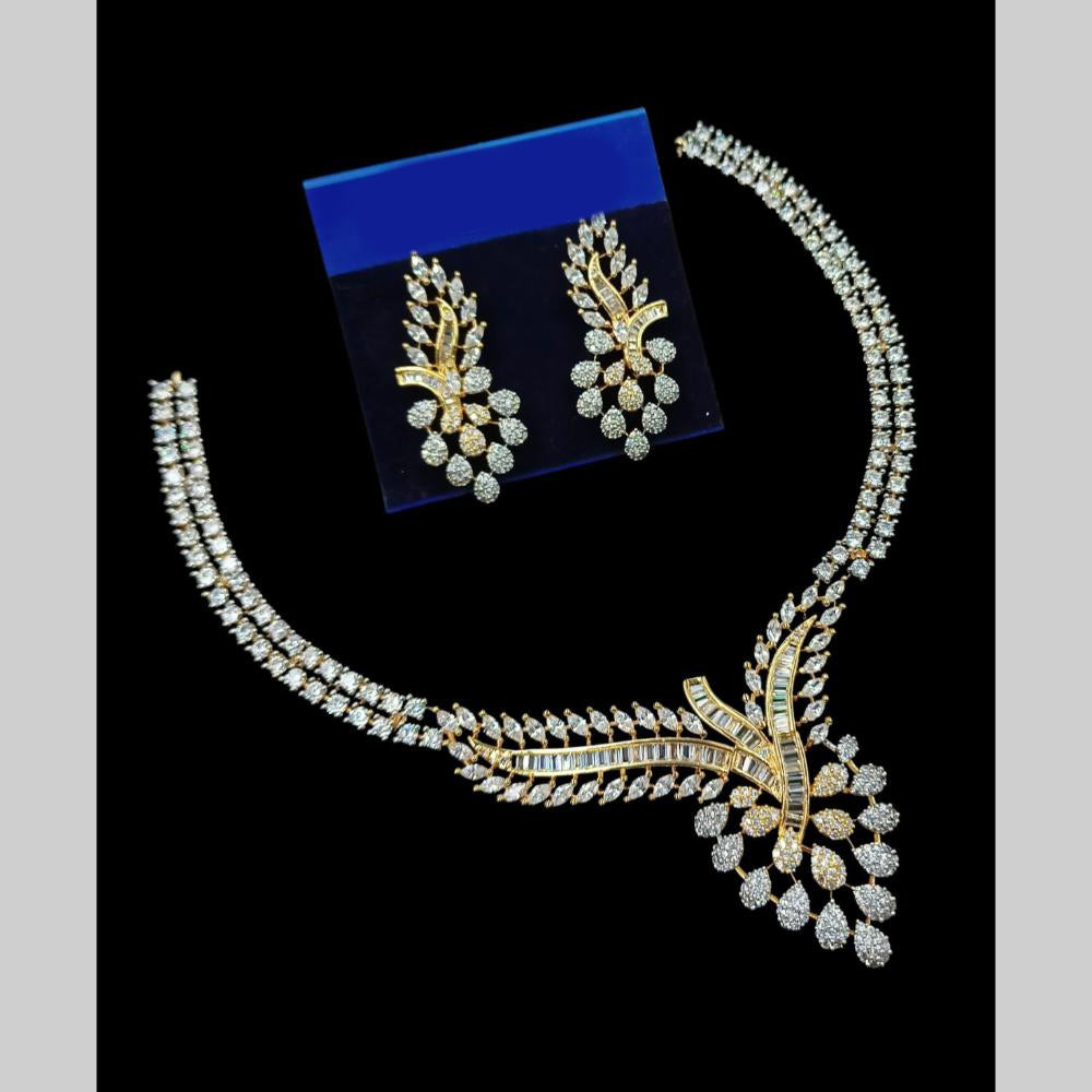 NAFJ Glamorous Crystal Stone And Austrian Stone Designer Necklace Set