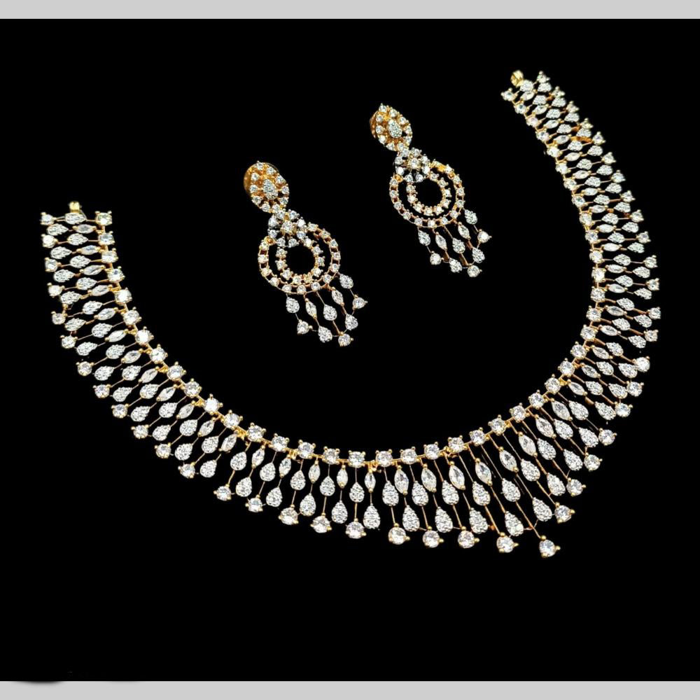 NAFJ Glamorous Crystal Stone And Austrian Stone Designer Necklace Set