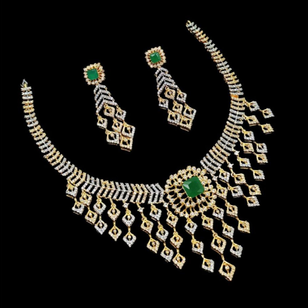 NAFJ Glamorous Crystal Stone Designer Necklace Set