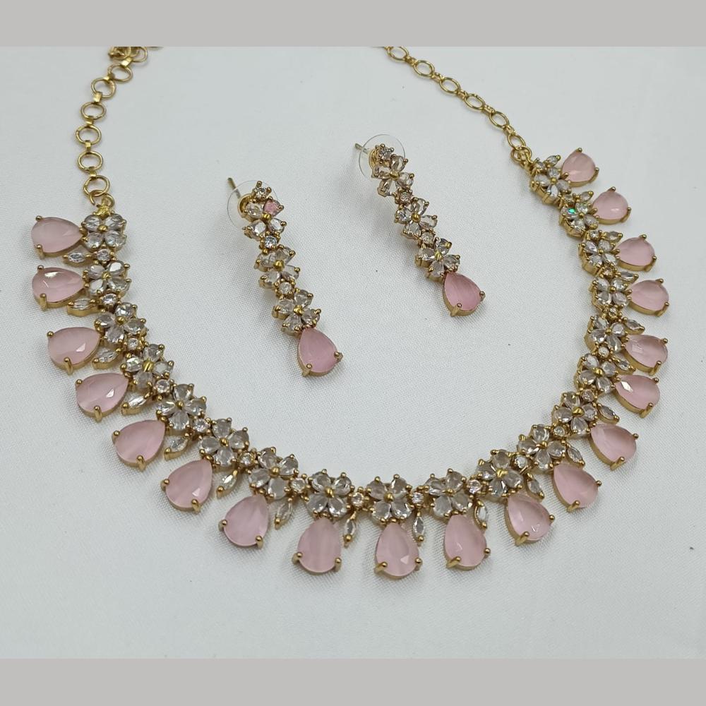 NAFJ Glamorous Crystal Stone Designer Necklace Set
