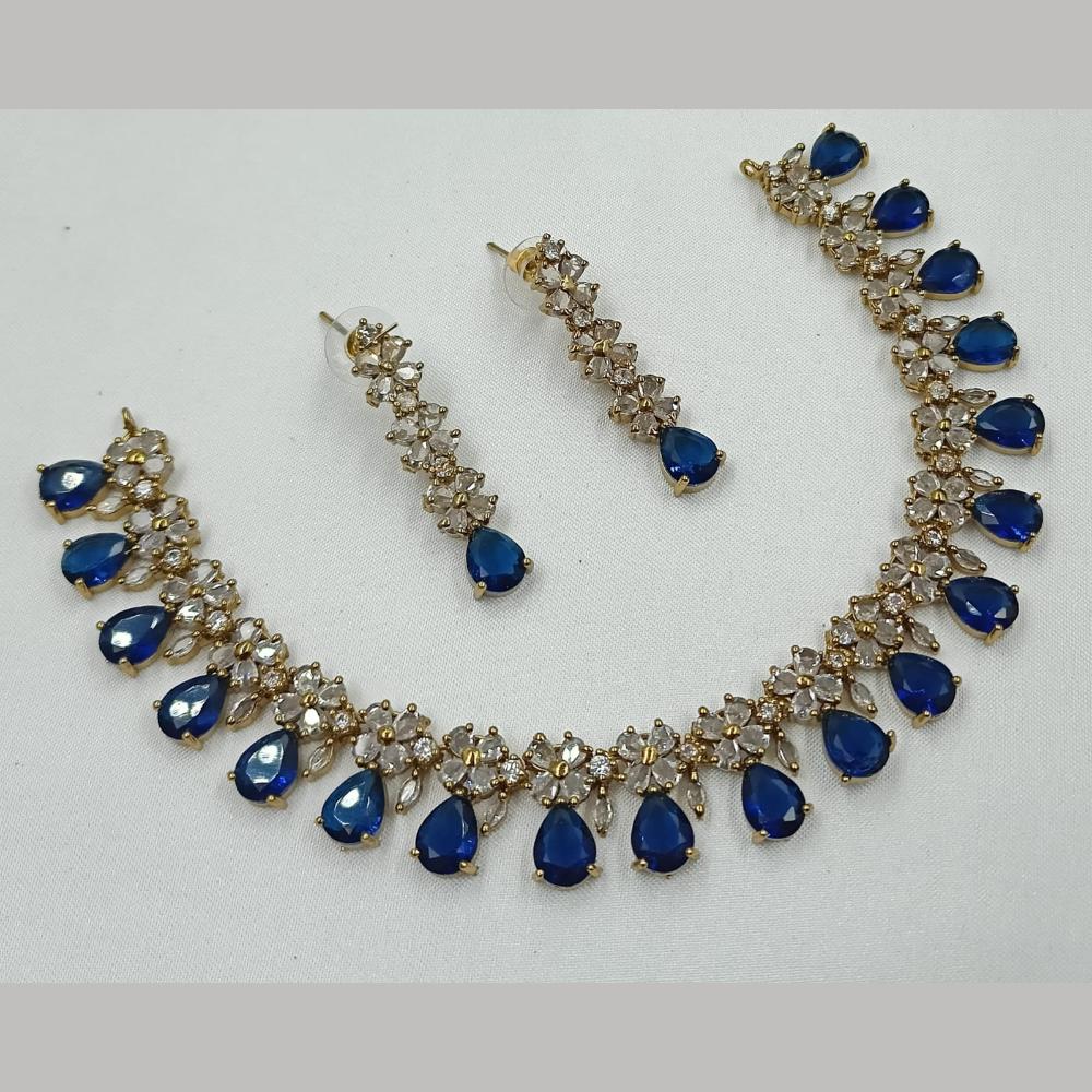 NAFJ Glamorous Crystal Stone Designer Necklace Set