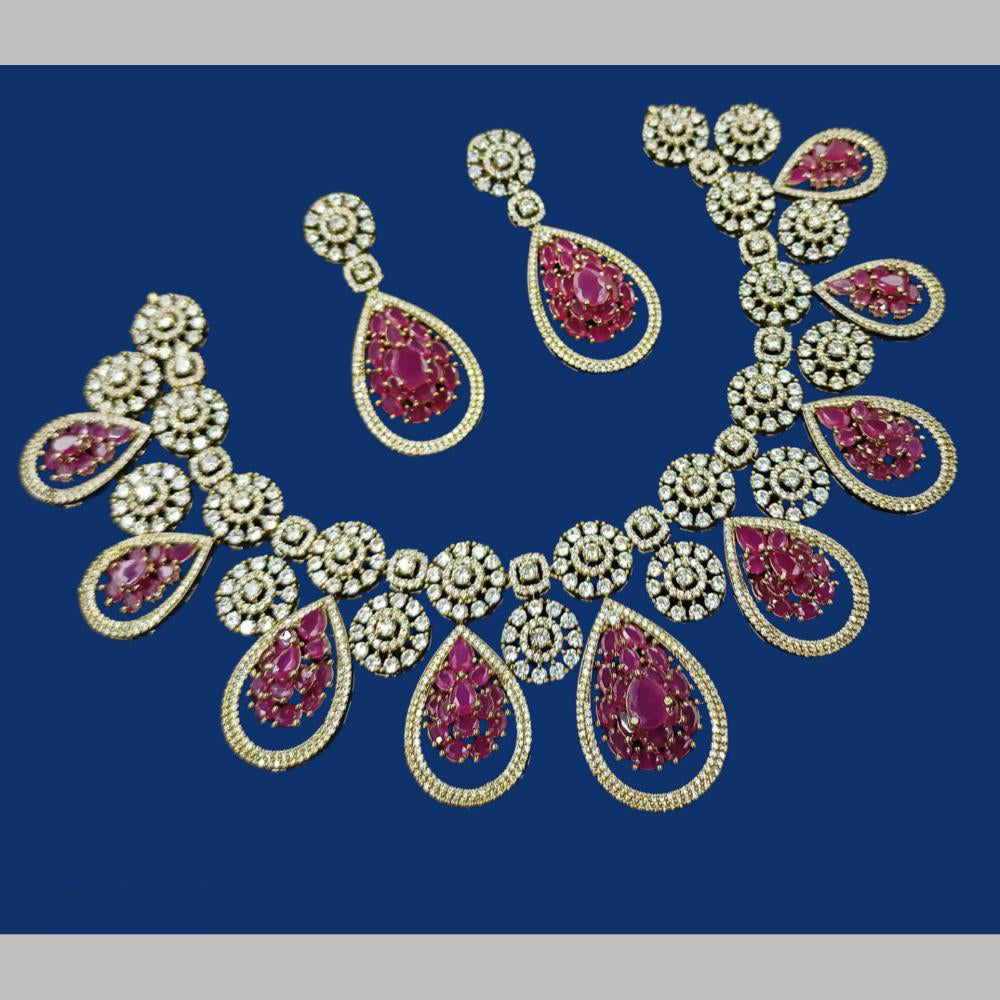 NAFJ Glamorous Crystal Stone And Austrian Stone Designer Necklace Set