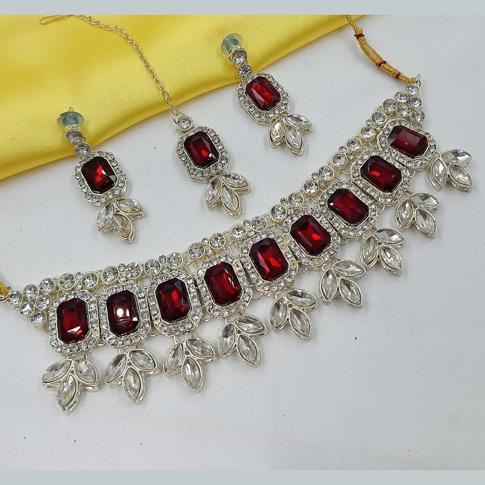 NAFJ Elegant Crystal Stone And Austrian Stone Choker Necklace Set
