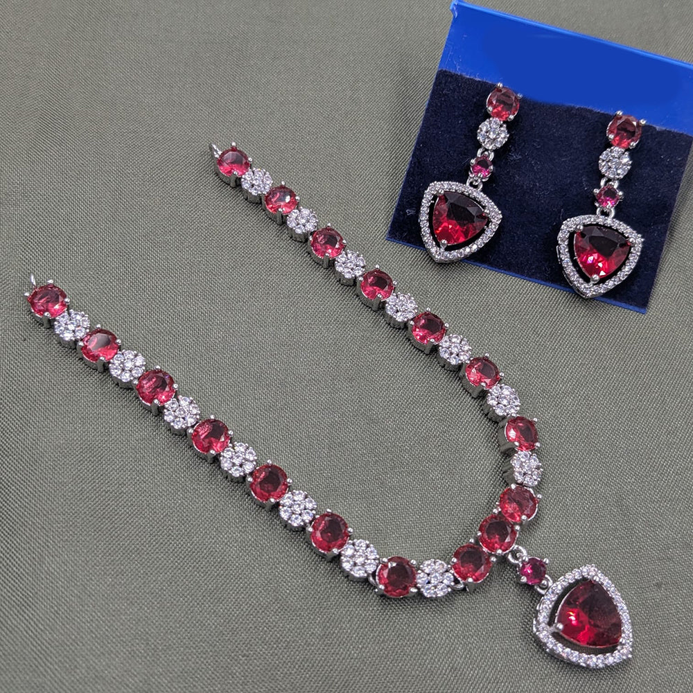 NAFJ Sparkling American Daimonds For Modern Elegance Necklace Set