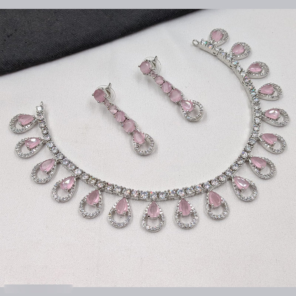 NAFJ Sparkling American Daimonds For Modern Elegance Necklace Set