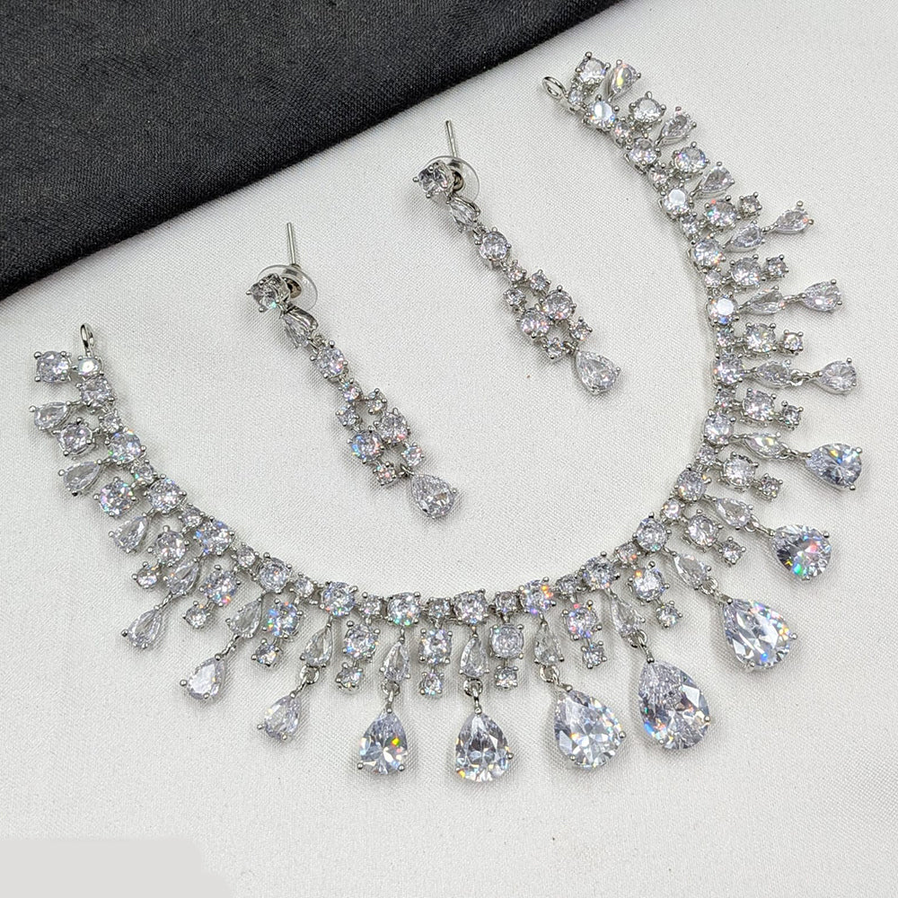 NAFJ Sparkling American Daimonds For Modern Elegance Necklace Set