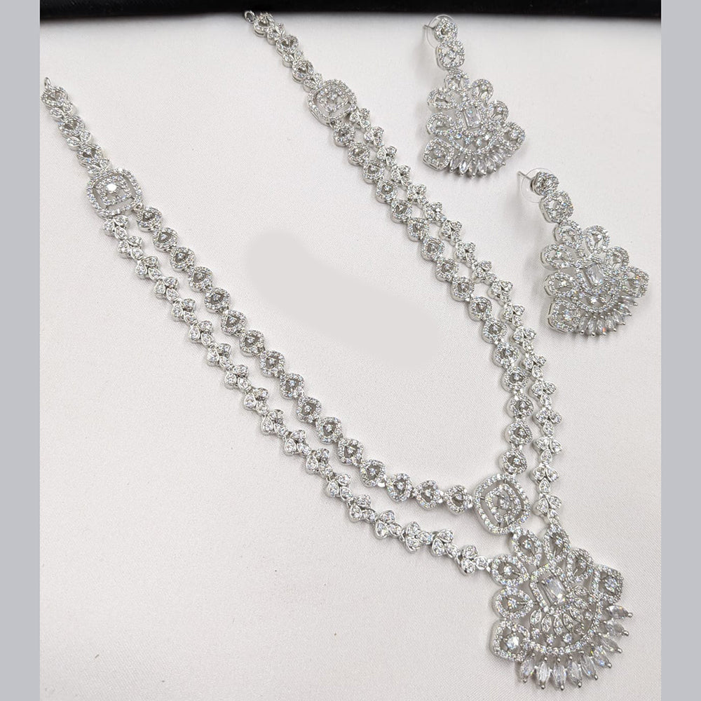 NAFJ Sparkling American Daimonds For Modern Elegance Necklace Set