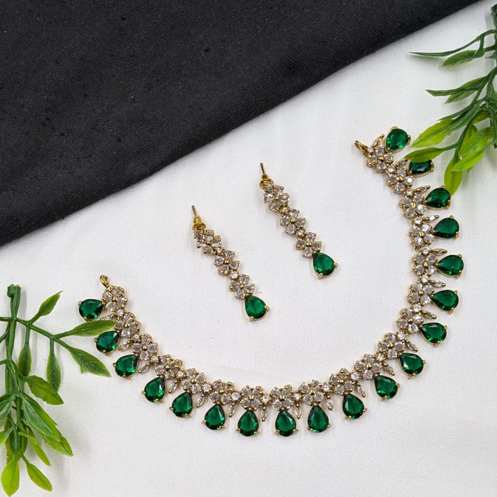 NAFJ Sparkling American Daimonds For Modern Elegance Necklace Set
