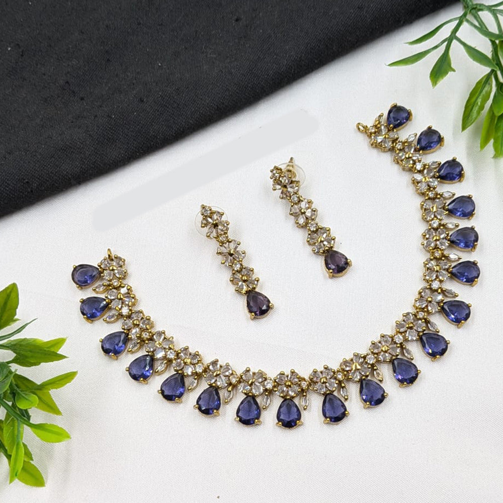 NAFJ Sparkling American Daimonds For Modern Elegance Necklace Set