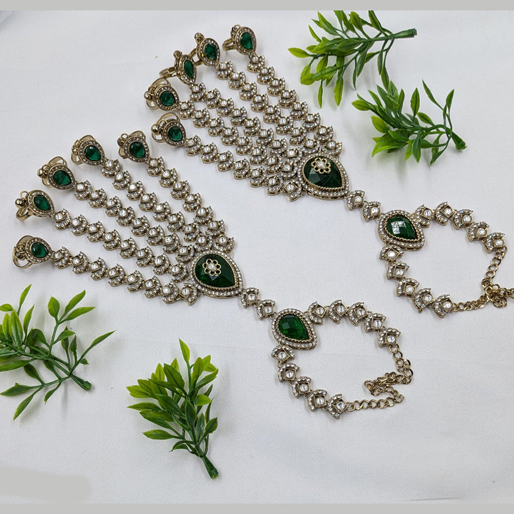 NAFJ Kundan Stone Designer Hand Harness