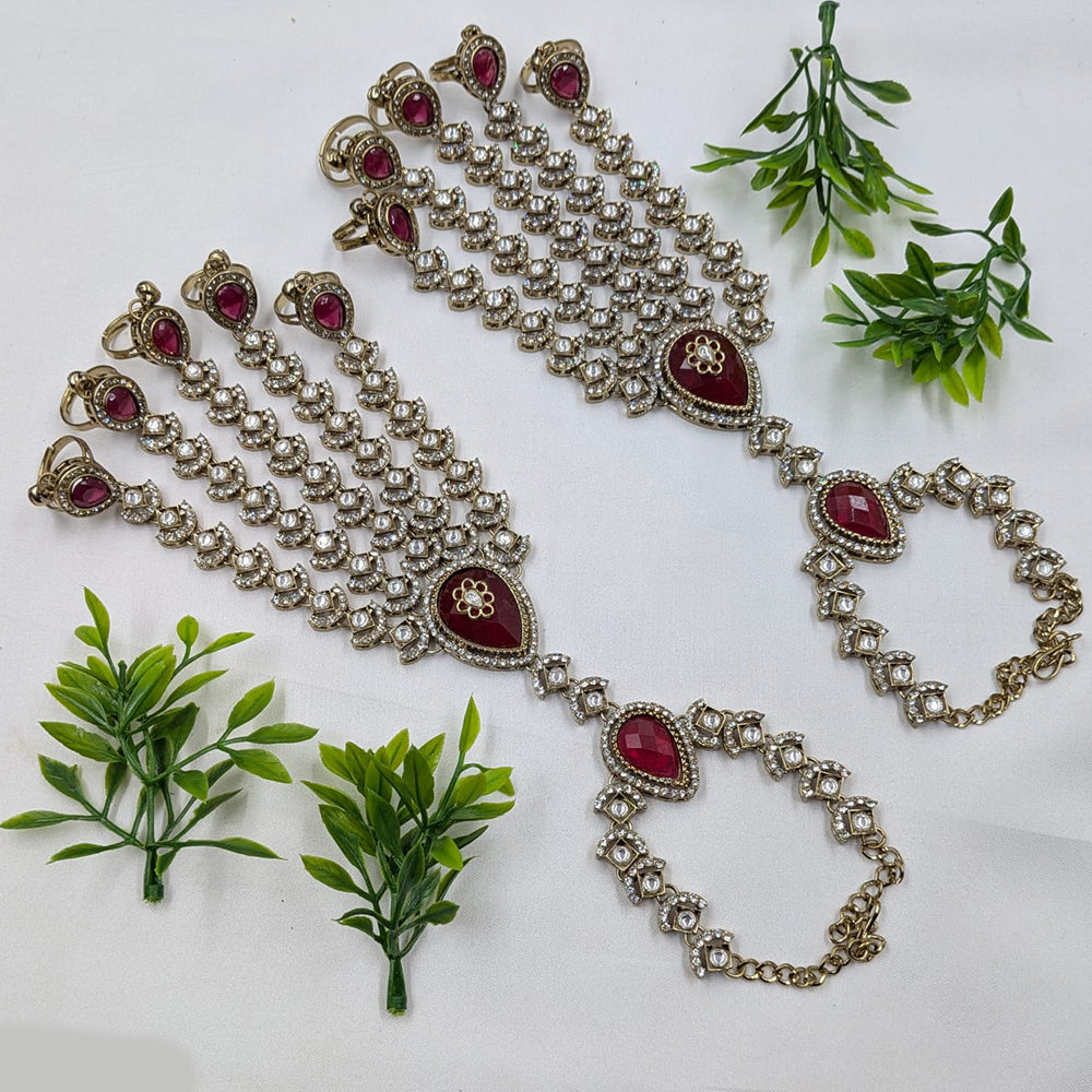 NAFJ Kundan Stone Designer Hand Harness