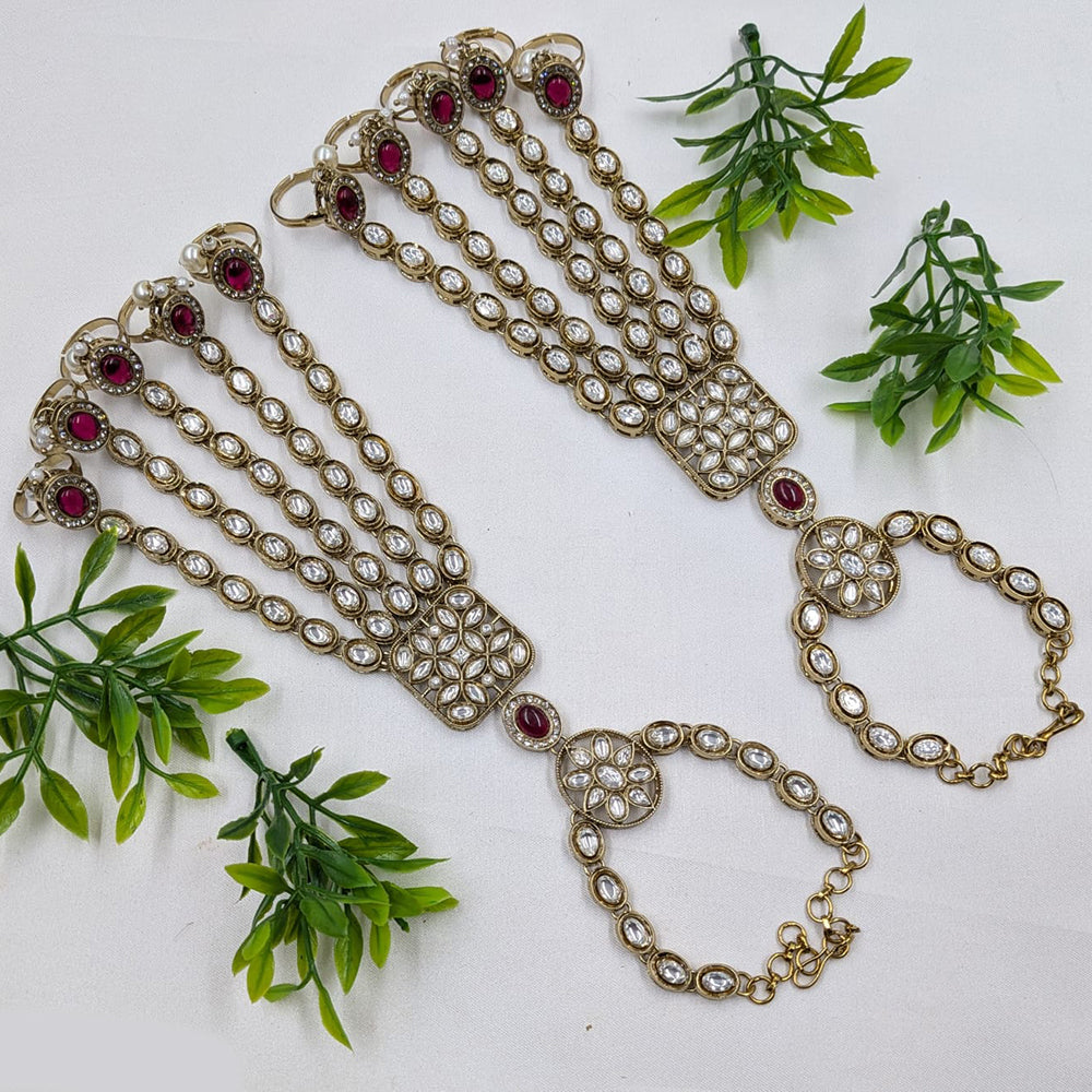 NAFJ Kundan Stone Designer Hand Harness