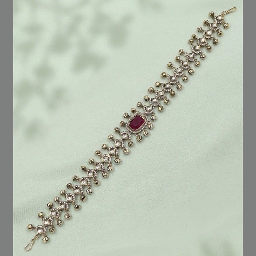 NAFJ Heritage Crystal Stone And Ghungroo Sheeshphool
