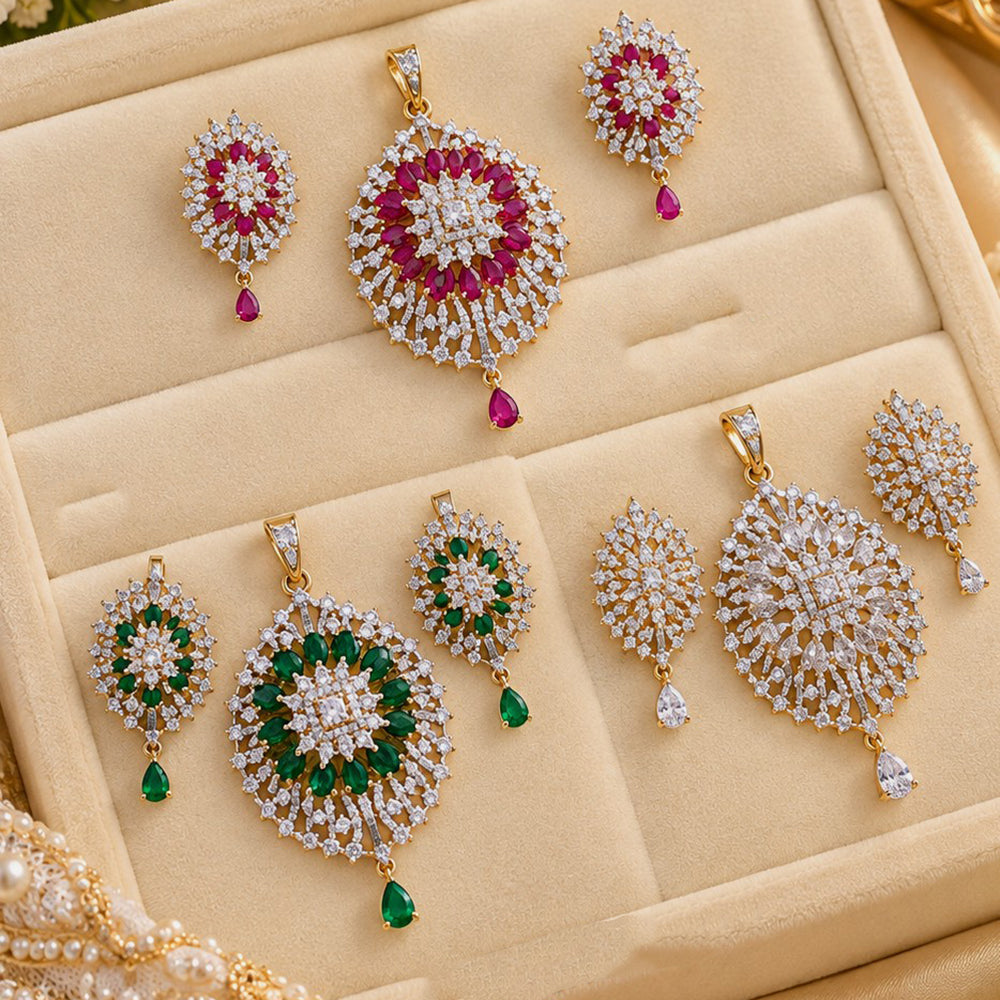 NAFJ Royal American Diamond Pendant Set