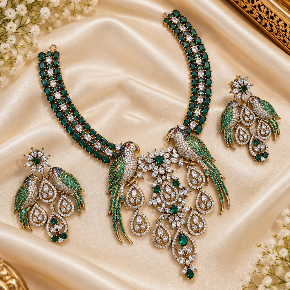 NAFJ Royal American Daimond Bird Necklace Set