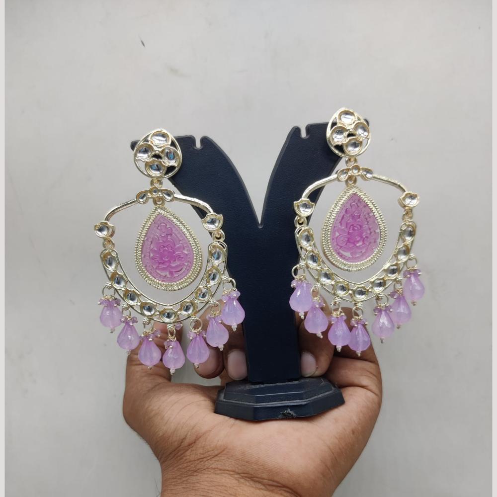 Bhagwati Bangles Gold Plated Crystal Stone And Beads Dangler Earrings