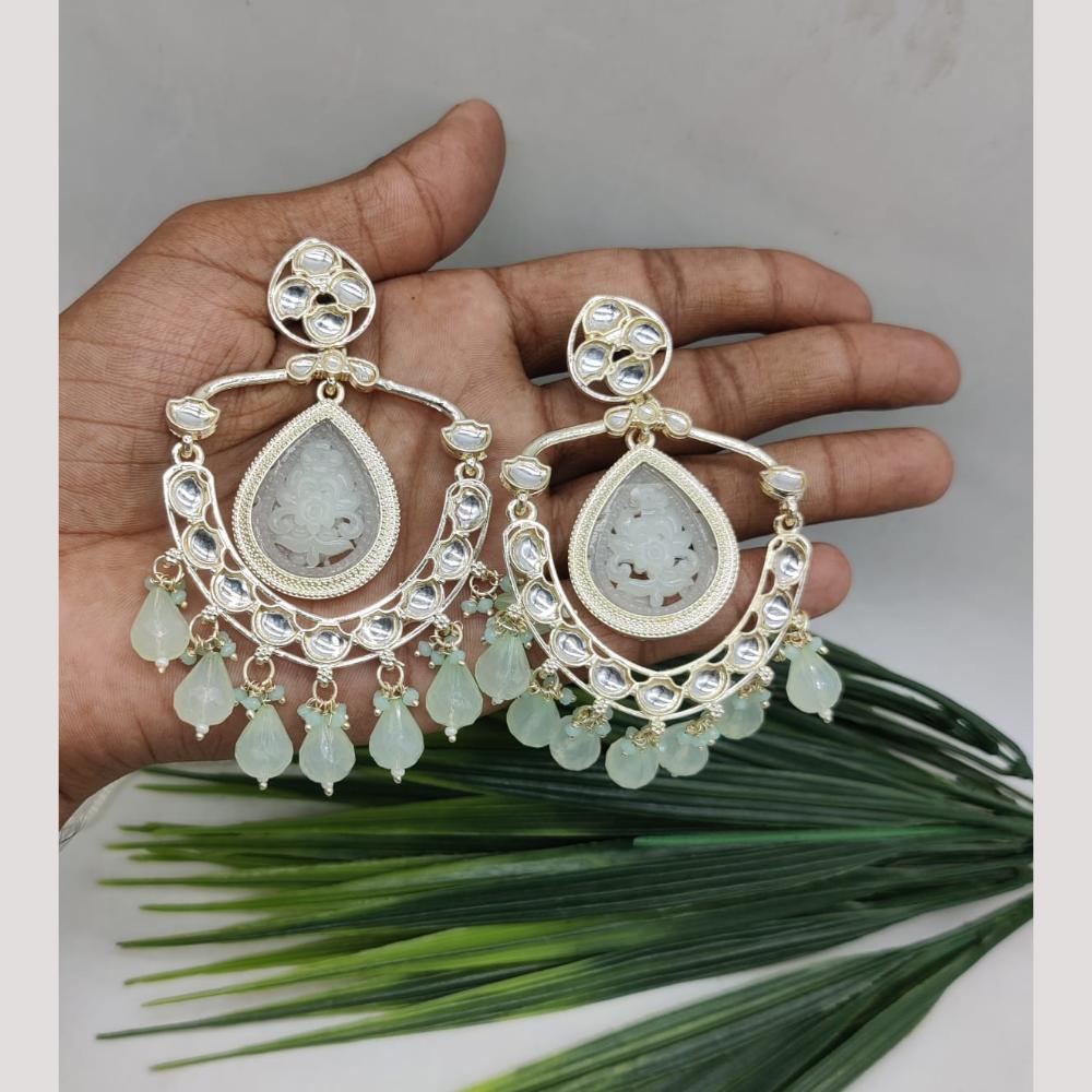 Bhagwati Bangles Gold Plated Crystal Stone And Beads Dangler Earrings