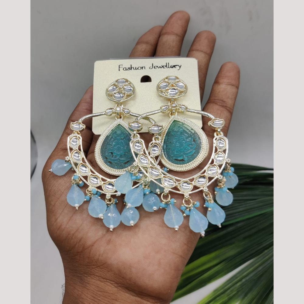 Bhagwati Bangles Gold Plated Crystal Stone And Beads Dangler Earrings