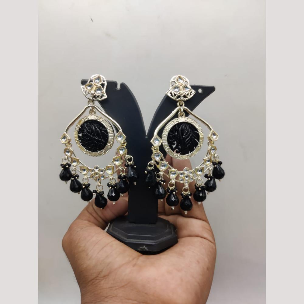 Bhagwati Bangles Gold Plated Crystal Stone And Beads Dangler Earrings