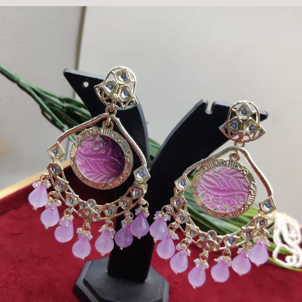 Bhagwati Bangles Gold Plated Crystal Stone And Beads Dangler Earrings