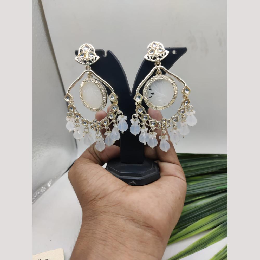 Bhagwati Bangles Gold Plated Crystal Stone And Beads Dangler Earrings