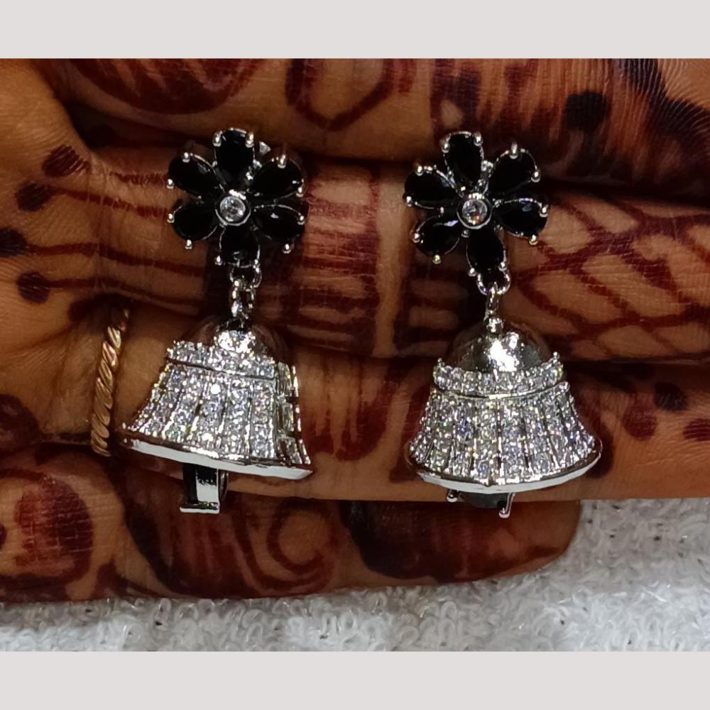 Bhagwati Bangles Silver Plated American Diamonds Jhumki Earrings