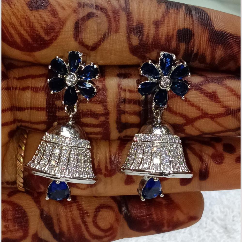 Bhagwati Bangles Silver Plated American Diamonds Jhumki Earrings