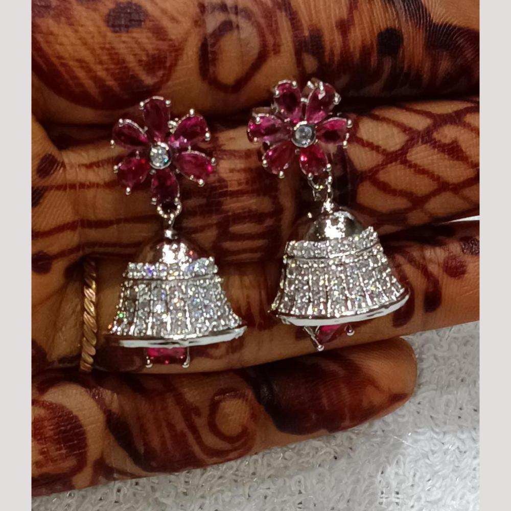 Bhagwati Bangles Silver Plated American Diamonds Jhumki Earrings