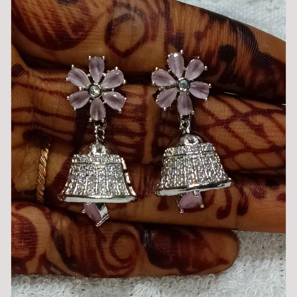 Bhagwati Bangles Silver Plated American Diamonds Jhumki Earrings