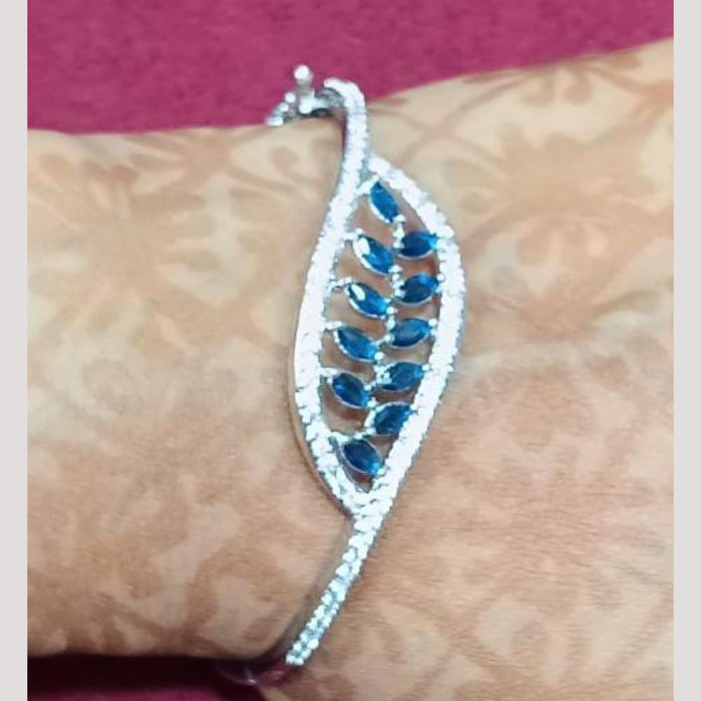 Bhagwati Bangles Silver Plated Crystal Stone Bracelet