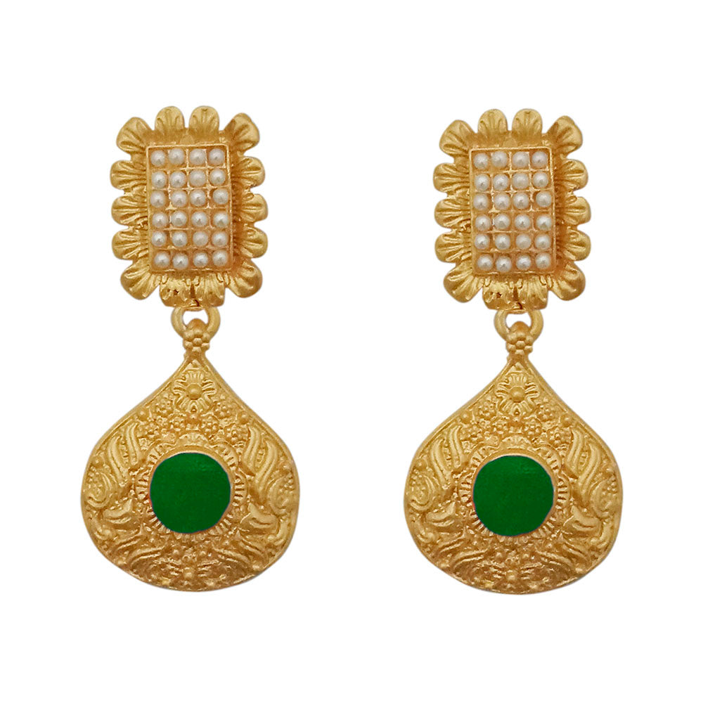 Amina Creation Gold Plated Dangler Earrings